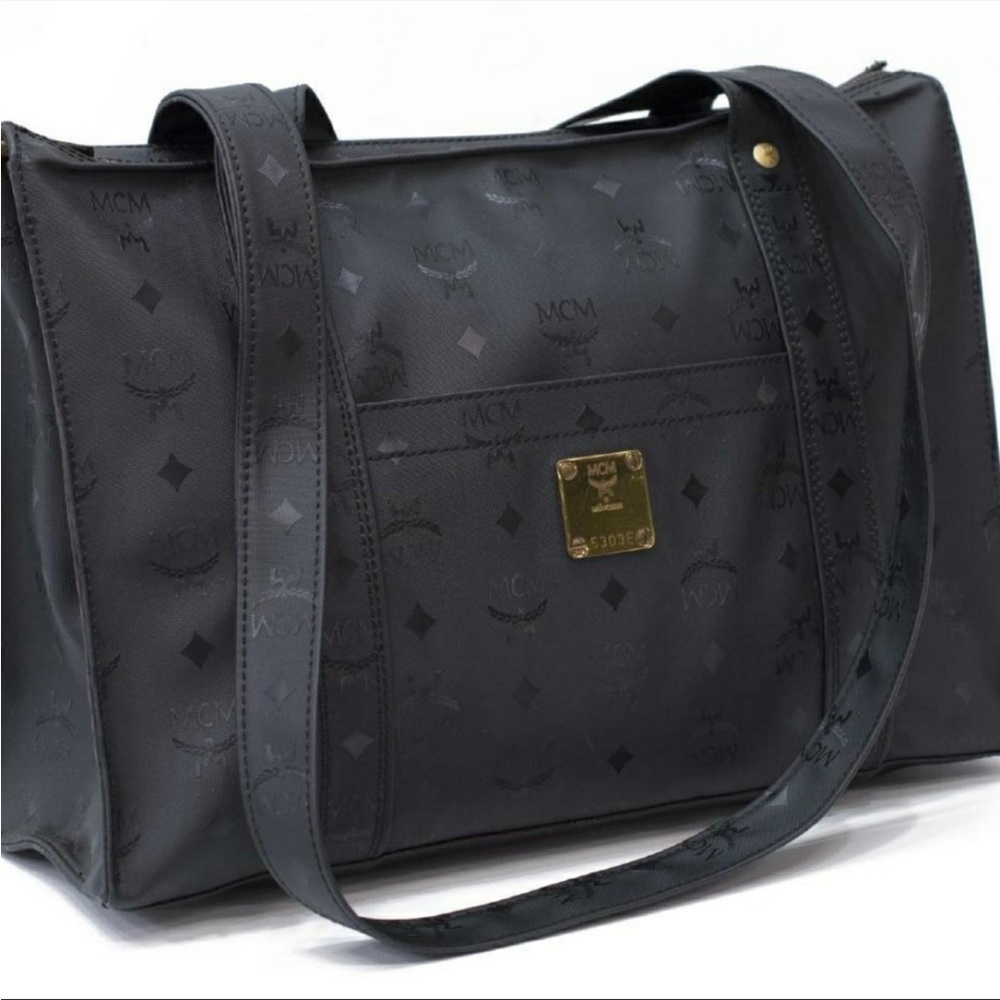 MCM tote bag black long straps